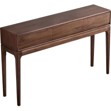 Konsole aus Massivholz mit 2 Schubladen, Zapfenverbindung, Verdickten Beinen und Hohem Fuß - Ideal für den Eingangsbereich(140cm/55in)