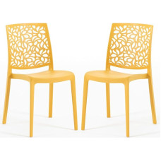 SIEDITI FUORI E DENTRO Anna Kėdės iš stiklo pluošto dervos (2, garstyčių geltonos spalvos)