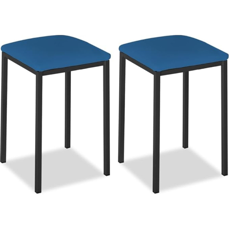 ASTIMESA Virtuvės kėdė Metalinė kėdė su atvira nugara Mėlyna 62cm x 45cm x 40cm