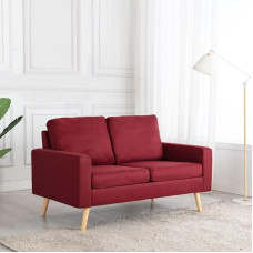 2-Sitzer-Sofa Weinrot Stoff, Bequeme Couch für Erwachsene, robuste Kiefernholzkonstruktion, 130 cm Breite, ideal für Wohnzimmer, gemütliche Lounge