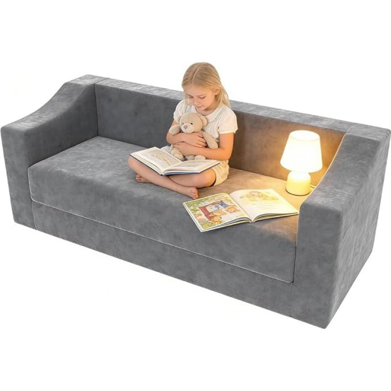 Miegamoji sofa su miego funkcija Putų sofa Modulinė debesų sofa Grindų sofa Sofa be kaulų 62 cm sėdynės paviršius 202 cm Patogi sofa Ypač gilios sėdynės Surinkimas be įrankių