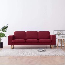 3-sitzer-Sofa Wohnzimmer Sofa Sitzecke Wohnzimmer Sofa Couch Sitzecke Stoff Weinrot - 281394