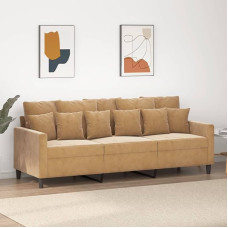 3-sitzer-Sofa Sofa Sofa Loungesofa Relaxsofa Polstersofa Gästesofa Wohnzimmersofa Relaxcouch für Schlafzimmer Gästezimmer Braun 180 cm Samt