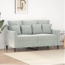 Dvivietė sofa Dvigulė sofa Sofa Lounge Sofa Relax Sofa Svečių sofa Minkšta sofa Loveseat Sofa svetainei Miegamasis Svečių kambarys Šviesiai pilka 120 cm Velvetas