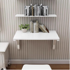 Frühstücksbartisch, zusammenklappbar, Wandmontage, Laptop-Computertisch, zusammenklappbar, Werkbank, platzsparend, verschiedene Größen (L x B x D): 50 x 30 cm, Weiß