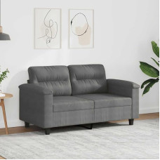2-Sitzer Sofa Dunkelgrau 120 cm Breit Mikrofaser Wohnzimmer Couch Modern Bequem mit Metallgestell für Kleines Wohnzimmer Schlafzimmer Entspannen Fernsehen
