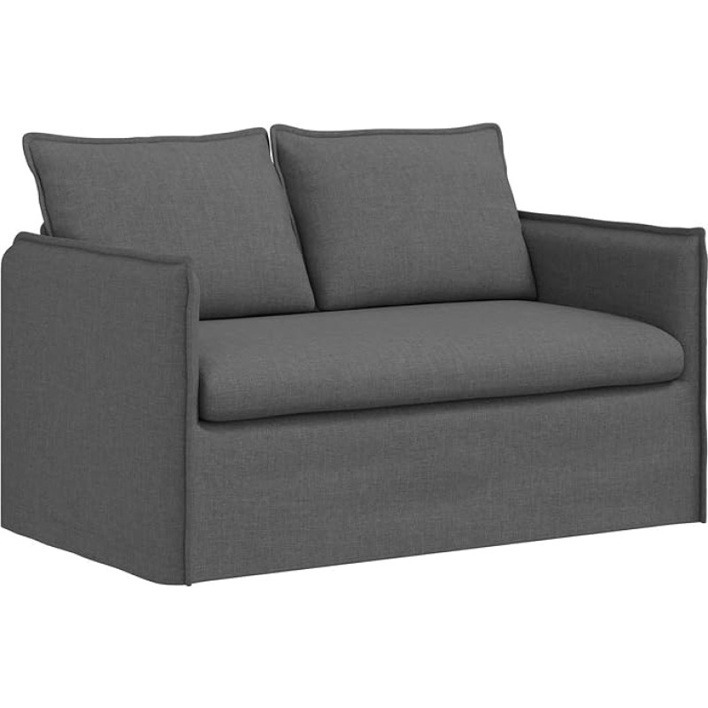 vidaXL Sofa Tamsiai pilka 136 x 82 x 85 cm audinys Svetainės stačiakampio formos šiuolaikinė patogi sofa Ergonomiškas modulinis dizainas Elegantiškas svetainės stilius