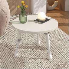 Moderner runder Klapptisch mit verstellbarer Höhe (30 x 36 cm) für kleine Räume, idealiai tinka Arbeitszimmer, Esszimmer und kompakte Wohnzimmer (50 cm)