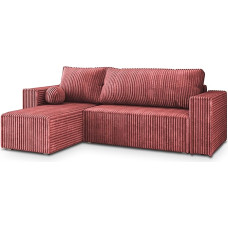 Masseno Tilia 62 RAVELO T Kampinė sofa su miego funkcija, L formos, sofa su lovos dėže, svetainės sofa, sofa, sofa, sofa lova, sofos komplektas, rožinės spalvos