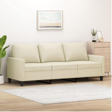 ARKEM 3-vietė sofa Kreminė 180 cm dirbtinės odos modulinė sofa Jaunimo sofa Meilės sėdynė Dvi sofos