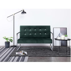 Homgoday 2 vietų sofa su porankiais Sofa sofa Dvigulė sofa Atpalaiduojanti sofa Minkšta sofa Šiuolaikinė svetainės sofa Svetainės sofa Gyvenamasis kambarys Sofa gyvenamajam kambariui Priimamasis biuras Tamsiai žalia chromo ir aksomo spalva