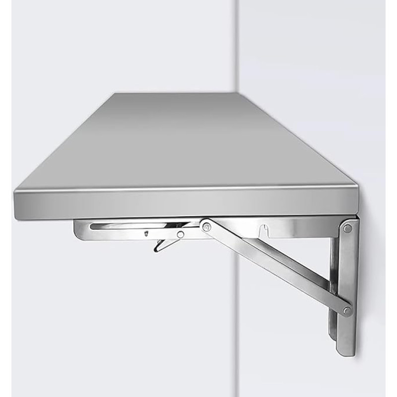 Klapptisch aus Edelstahl, an der Wand montierter Klapptisch, an der Wand montierter Klapptisch für die Waschküche, moderner Klapptisch-Schreibtisch für das Home-Office, klappbares Design,L60*W30cm