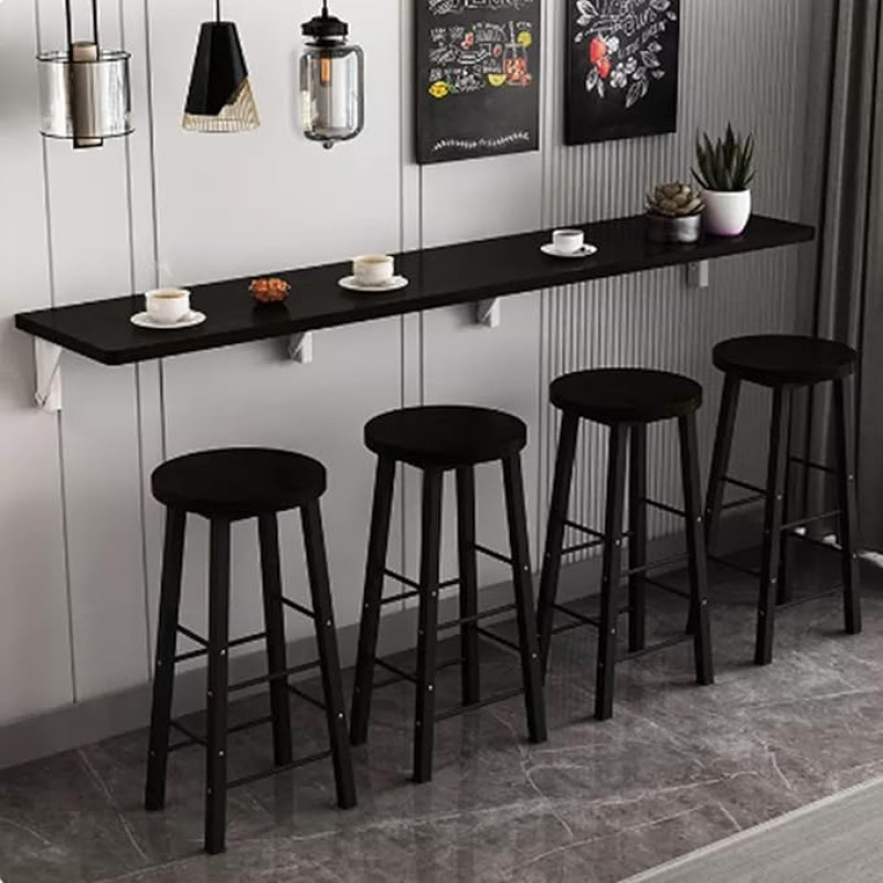 WBWAPA Einfach zu montierender Klappschreibtisch, Holz-Fallblatt-Studiertisch, einfacher schwebender Klapp-Laptopschreibtisch, Wandtisch für Badezimmer, Schlafzimmer, platzsparender Hänge