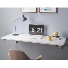 Schwebender Stehtisch für Küche, Esszimmer, zusammenklappbares Holz, Laptop-Schreibtisch, Regal, Wandmontage, Schreibtisch mit faltbaren Halterungen, 90 x 50 cm (L x B)