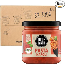 Little Lunch Ready Meal Pasta Napoli, Pasta in Tomato Sauce, Ready Meal, 100% Organic, Veggie, Pack of 6, 6 x 350 g