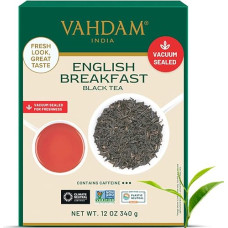 VAHDAM, Angliškų pusryčių juodoji arbata (340 g), birūs juodosios arbatos lapai | Stipri, salyklinga ir sodri | 100% natūralūs ingredientai - tiesiai iš šaltinio Indijoje | Karšta/šalta arbata