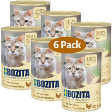 Bozita Paté Chicken Grain Free - 6 x 400 g Wet Food for Cats & Kittens. Complete Food with 9.5% Protein & 5% Fat Made from High Quality, Natural Ingredients without Grains - from Sweden