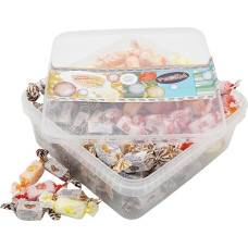 Deine Naschbox | Sugar-Free Toffee Mix | 500 g Snack Box | XL Bulk Pack for Party, Candy Bar & as a Gift - Caribean Cream - Fruit Juice - Toffees