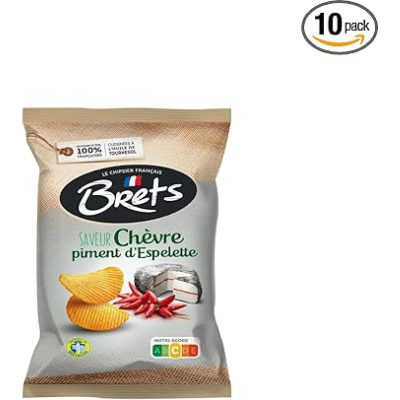 BRET'S traškučiai su ožkos sūriu ir Piment d'Espelette - 10 maišelių x 125 gr
