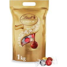 Lindt LINDOR Chocolate Balls Classic Mix, approximately 80 chocolate balls (whole milk, white, dark 60%, hazelnut), bulk pack, 1 kg
