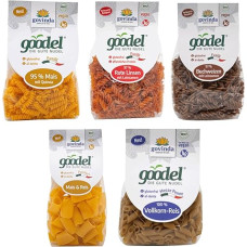 Govinda Goodel Mixed Box (5 x 250 g) - The Good Noodle in 5 Delicious Varieties to Try & Fall in Love | Gluten Free | Organic & Vegan | Corn | Red Lentils | Buckwheat | Whole Grain Rice | Quinoa |