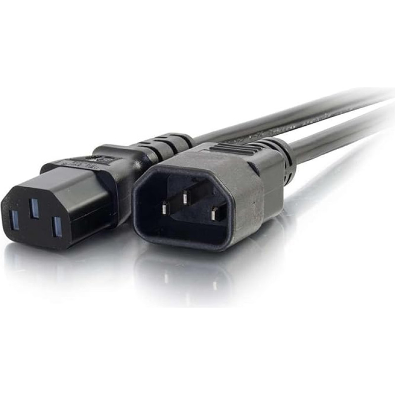 C2G 5 metrų 16AWG kompiuterio prailginimo kabelis (IEC320C13 į IEC320C14), 15 pėdų, juodas