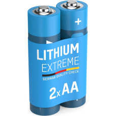 ANSMANN Extreme ličio baterija AA Mignon, 2 vnt., 1,5 V, LR6 - didelės talpos, itin lengva, 700 % daugiau energijos