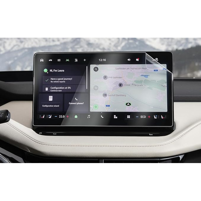 Suderinama su 2021-2025 2026 Skoda Enyaq iV navigacijos ekrano apsauga 13 colių centrinio ekrano nano plastiko ekrano apsauga 6H atspari įbrėžimams Enyaq iV priedai [Pack of 2]