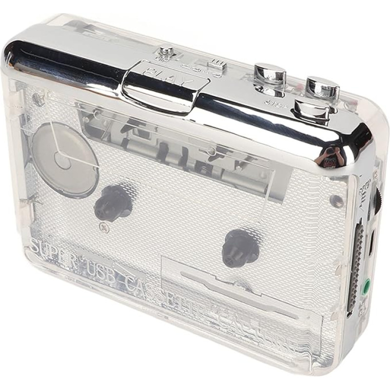 Nešiojamasis kasečių grotuvas, USB C kasetės į MP3 konverteris nešiojamiesiems kompiuteriams, kompiuteriui, retro garso muzikos kasetės į skaitmeninį konverterį su ausinėmis, 3,5 mm AUX išvestis
