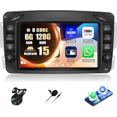 8 branduolių 6+128G Android 15 automobilinis radijas Mercedes-Benz CLK/W209/W203/Class C/Viano/W639/Vito su belaidžiu Carplay Android Car, 7 colių ekranas su Bluetooth GPS DSP FM/RDS EQ + galinis vaizdas