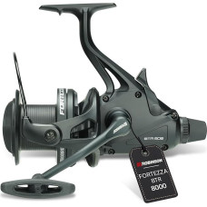 Robinson Karpfenrolle 8000 mit 18kg Bremskraft - Angelrolle mit Quick & Power Drag - Schneckengetriebe für gleichmäßige Schnurverlegung - Duraluminium-Spule - Fortezza