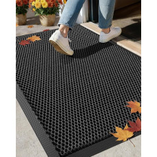 COLOR&GEOMETRY Dirt Trapper Mat 60 x 90 cm purvą atstumiantis žemo profilio durų kilimėlis Lauko įėjimo kilimėlis Neslystantis, lengvai valomas kilimėlis prieangio durims Sveiki kilimėliai prieangio durims, pilka