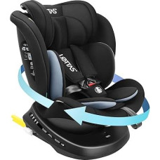 LETTAS 360° kampu pasukama I dydžio 0+/1/2/3 grupės (0-36 kg, 40-150 cm) vaikiška automobilinė kėdutė su ISOFIX jungtimi, sertifikuota pagal ECE R129, 0-12 metų