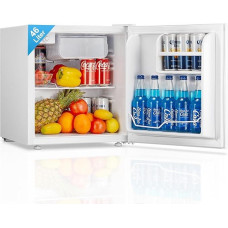 FOHERE Mini šaldytuvas 46 l, mažas šaldytuvas su 7 lygių aušinimu, efektyviai naudojantis energiją, itin tylus, su keičiamais durų vyriais ir reguliuojamomis kojelėmis, skirtas viešbučiams, biurams, mažiems butams, baltos spalvos