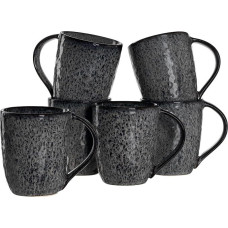 Leonardo Matera 018563 Ceramic Mugs, Set of 6, Dishwasher-Safe Coffee Cups, 6 Microwavable Tea Cups, Mugs with Glaze, Grey, 430 ml