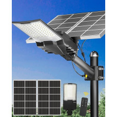 Ofuray OL-18200W Solar Street Light for Outdoors, Solar Lights for Outdoors, 6500 K LED Super Bright Solar Spotlight Outdoor, IP67 Waterproof Solar Lights, Outdoor for Garden, Garage, Streets