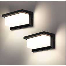 LED sieninis lauko šviestuvas Pack of 2 18 W IP66 vandeniui atsparus lauko šviestuvas Lauko apšvietimas Sieninis stačiakampis sieninis šviestuvas Aliuminio lauko sieninis šviestuvas, skirtas naudoti lauke Neutrali balta spalva