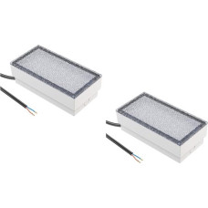 ledscom.de CUS LED Paving Stone įleidžiamas grindų šviestuvas, skirtas naudoti lauke, IP67, kvadratinis, 20 x 10 cm, 2,8 W, 251 lm, šiltai balta, 2 vnt.