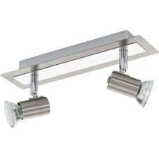 Eglo Rottelo 90915 LED Wall/Ceiling Light with 2 Bulbs 28 x 7 cm Steel Matt Nickel/Chrome HV 2x GU10-LED 3 W 360 lm