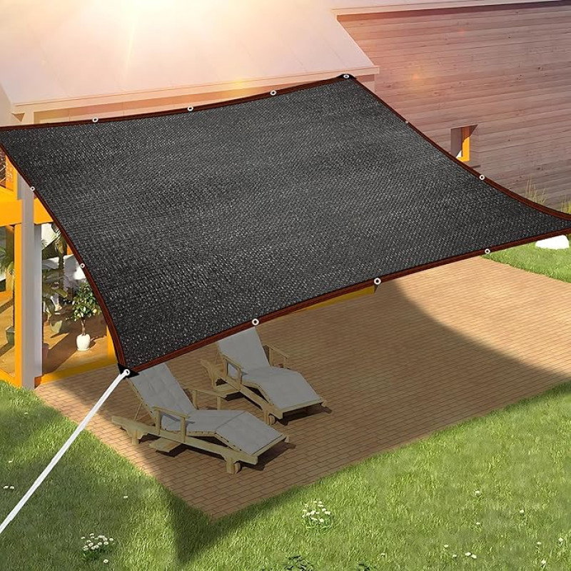 Tinklas šešėliams su kilpomis, 70-90 % šešėliavimo koeficientas, atsparus UV spinduliams, skirtas augalų apsaugai, šiltnamiui, tvartui ar veislynui, 2 x 3 m, juodas