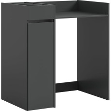 xonox.home 2-Piece Free Wash Basin Set 95 x 101 x 60 cm in Anthracite Replica - Shelf & Washing Machine Conversion - Practical Duo for Narrow Rooms & Devices