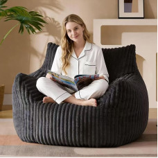 RIOVARM Milžiniškas pliušinis pupelių maišas Per didelis pupelių maišas Sofa Lounge Lazy Floor Sofa akcento kėdė suaugusiems ir paaugliams su atminties putų užpildu gyvenamajame kambaryje, miegamajame ar balkone