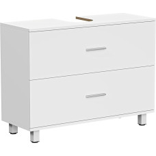 HOMCOM Vanity Unit su 2 stalčiais Vonios spintelė Split Top Stalčius Vanity Unit Vonios pagrindo spintelė 80 x 30 x 60 cm Balta