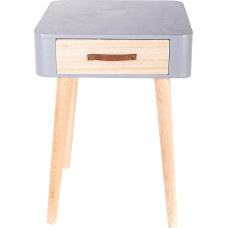 THE HOME DECO FACTORY HD 37x37x37,5 cm MDF medinis 1 stalčiaus naktinis staliukas, pilkas, 37x37x37x37,5 cm