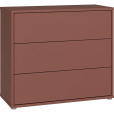 Forte Alice Springs Komoda 100, modern-minimalistisch, 3 Schubladen, Wohn-/Schlafzimmer, Holzwerkstoff, Terrakotta, 94,8 cm breit x 83,1 cm hoch x 41,5 cm tief