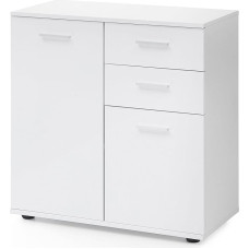 FineBuy Komoda su durelėmis ir stalčiais, 71 x 78 x 35,5 cm, medinė spintelė, moderni, universali spintelė, maža, staliukas, matinė, komoda, prieškambario baldai