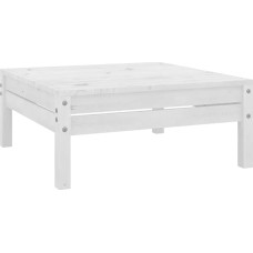 vidaXL Garden Footstool, Modular Garden Furniture Lounge, Stool for Garden, Patio, Balcony, Wooden Stool, Garden Stool, White Solid Pine Wood