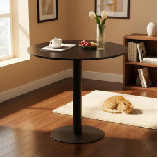 buybyroom Apvalus valgomojo stalas Mažas bistro stalas Apvalus valgomojo stalas kaip virtuvės stalas Valgomojo stalas Baro stalas Apvalus 80 cm juodas