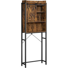 BTS003B01 VASAGLE tualeto lentyna, vonios kambario lentyna su plieninio rėmo spintele skalbimo mašinai, lengvai surenkama, pramoninio dizaino, 64 x 24 x 171 cm, Vintage Brown/Black