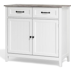 Kitchen Buffet, Side Cabinet with 2 Drawers and 2 Doors for Kitchen, Dining Room and Living Room, 90 x 40 x 81 cm (Grey)
